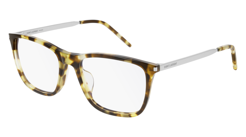 Saint Laurent Optical Frame Man Havana Silver Transparent