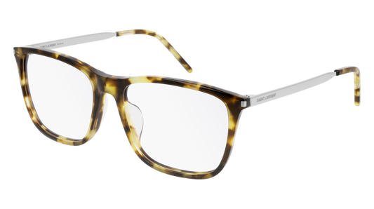 Saint Laurent Optical Frame Man Havana Silver Transparent