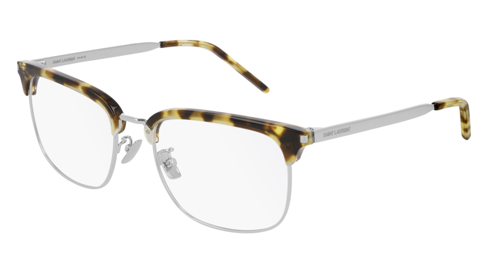 Saint Laurent Optical Frame Man Havana Silver Transparent