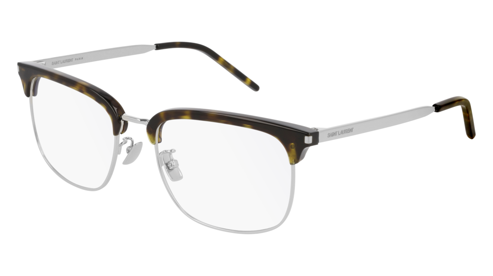 Saint Laurent Optical Frame Man Havana Silver Transparent