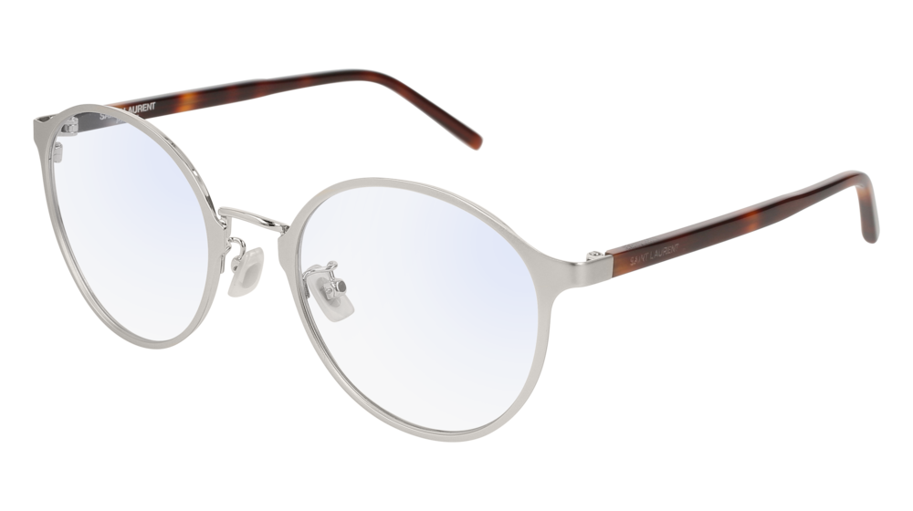 Saint Laurent Optical Frame Man Silver Havana Transparent