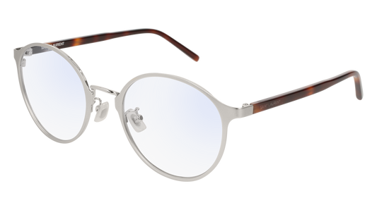 Saint Laurent Optical Frame Man Silver Havana Transparent