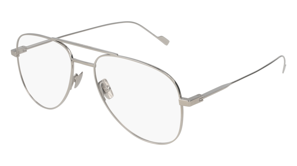 Saint Laurent Optical Frame Man Silver Silver Transparent