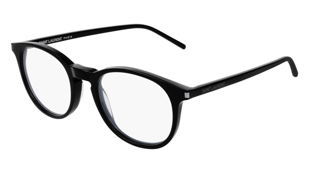 Saint Laurent Optical Frame Unisex Black Black Transparent