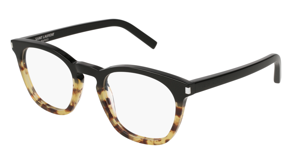 Saint Laurent Optical Frame Unisex Black Black Transparent