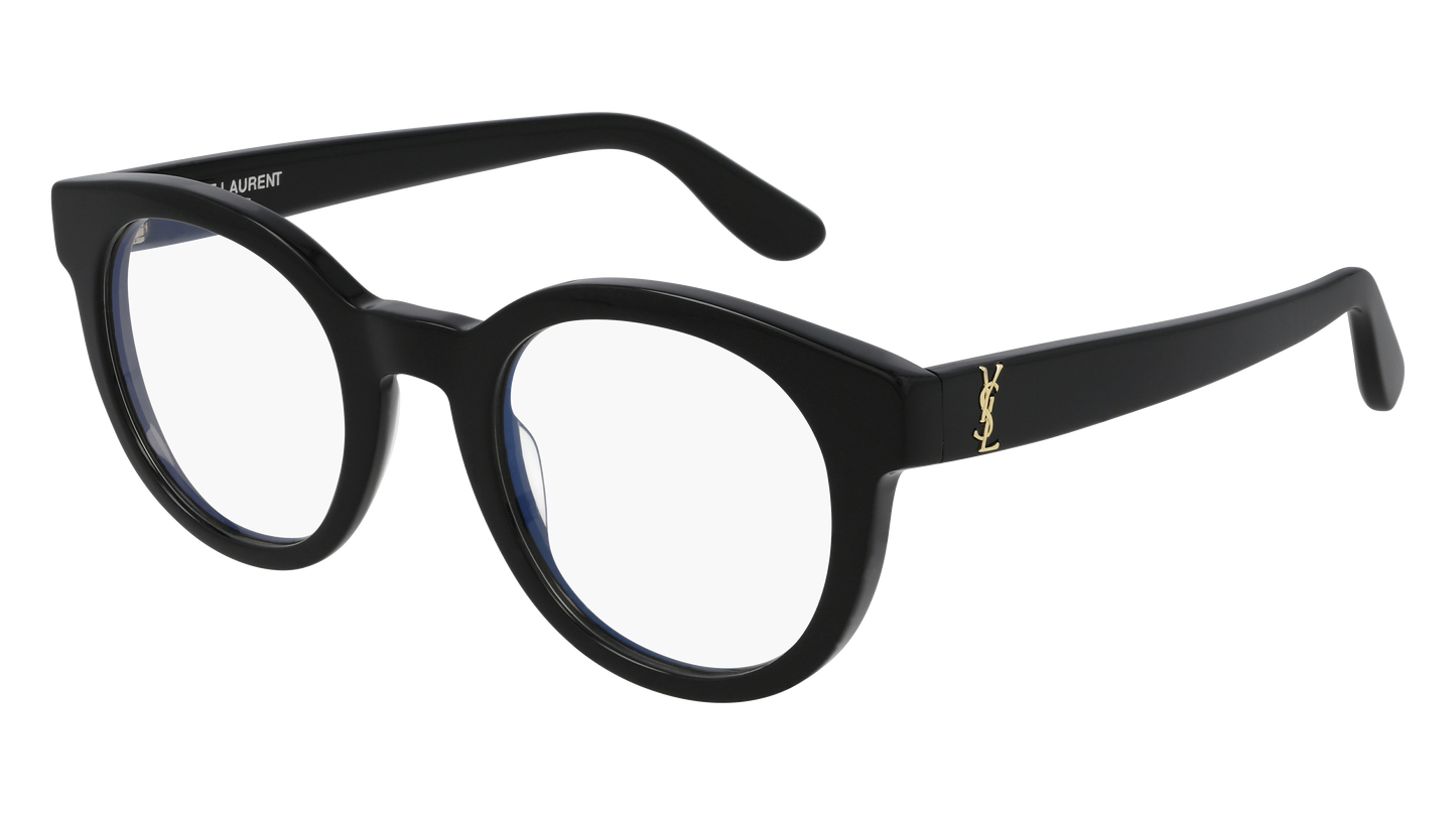 Saint Laurent Optical Frame Unisex Black Black Transparent