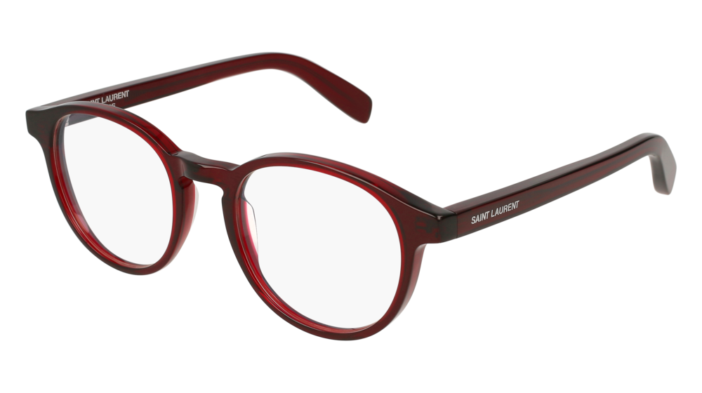 Saint Laurent Optical Frame Unisex Burgundy Burgundy Transparent