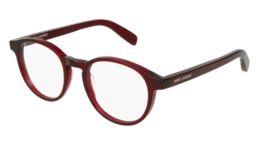 Saint Laurent Optical Frame Unisex Burgundy Burgundy Transparent