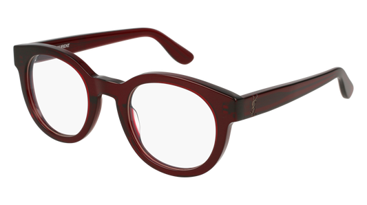 Saint Laurent Optical Frame Unisex Burgundy Burgundy Transparent