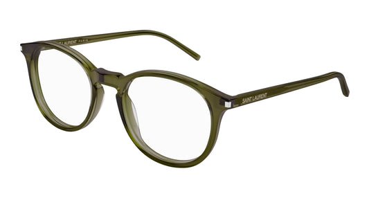 Saint Laurent Optical Frame Unisex Green Green Transparent