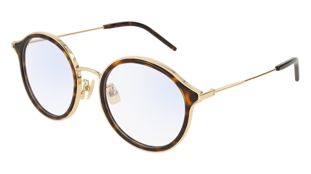 Saint Laurent Optical Frame Unisex Havana Gold Transparent