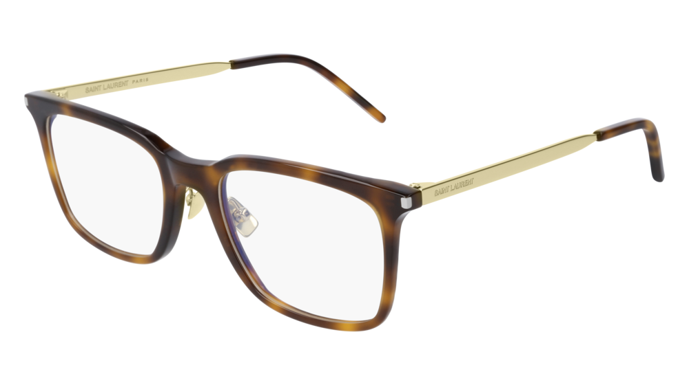 Saint Laurent Optical Frame Unisex Havana Gold Transparent