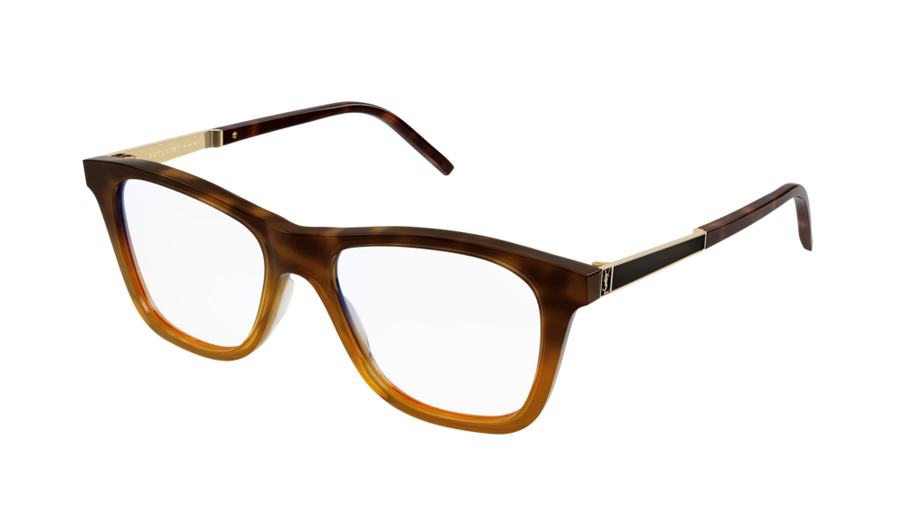 Saint Laurent Optical Frame Unisex Havana Gold Transparent