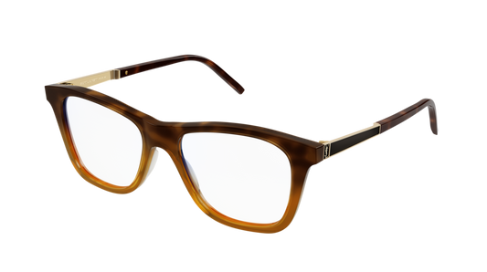 Saint Laurent Optical Frame Unisex Havana Gold Transparent