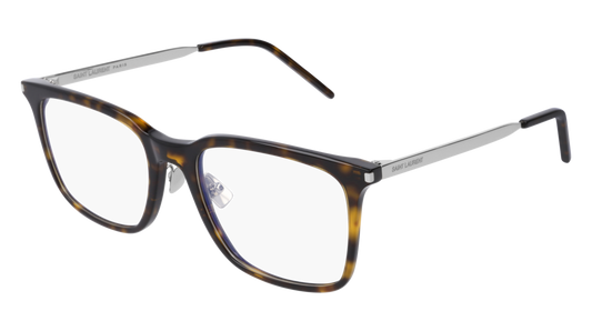 Saint Laurent Optical Frame Unisex Havana Silver Transparent