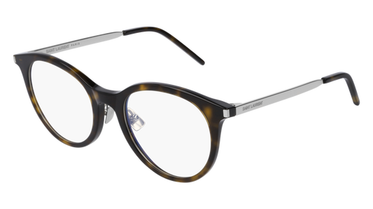 Saint Laurent Optical Frame Unisex Havana Silver Transparent