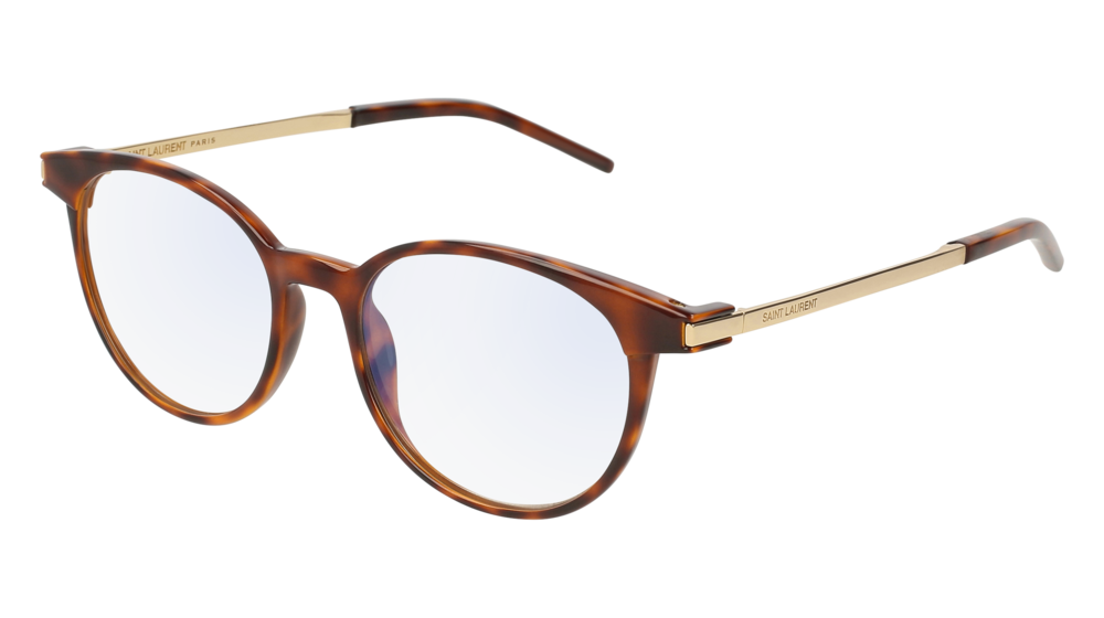 Saint Laurent Optical Frame Unisex Havana Gold Transparent