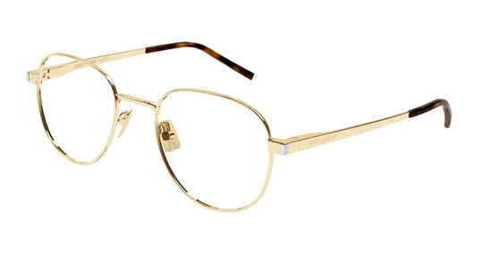 Saint Laurent Optical Frame Unisex Gold Gold Transparent