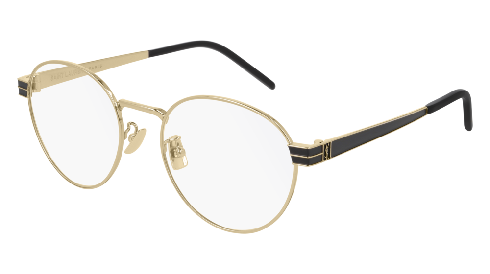 Saint Laurent Optical Frame Unisex Gold Gold Transparent