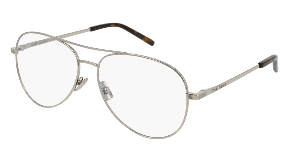 Saint Laurent Optical Frame Unisex Silver Silver Transparent