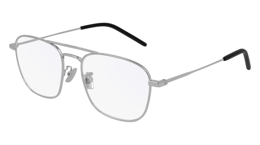 Saint Laurent Optical Frame Unisex Silver Silver Transparent