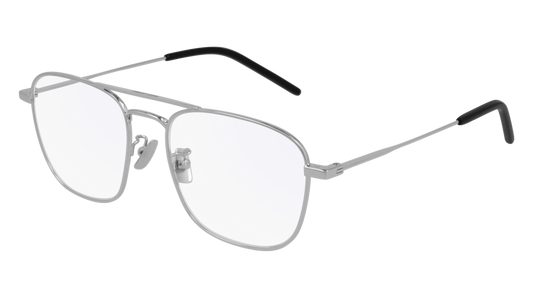 Saint Laurent Optical Frame Unisex Silver Silver Transparent