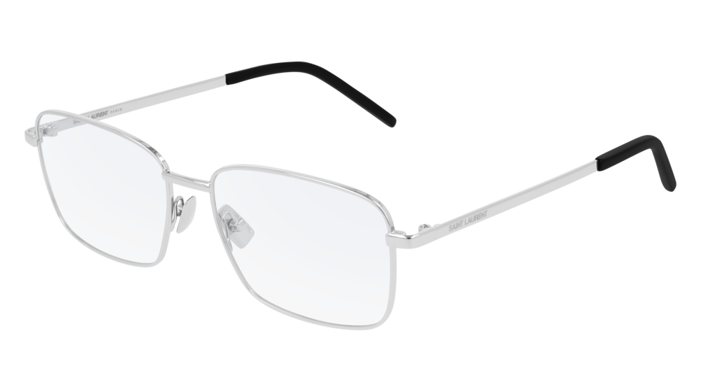 Saint Laurent Optical Frame Unisex Silver Silver Transparent