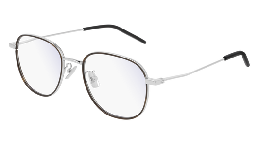 Saint Laurent Optical Frame Unisex Silver Silver Transparent