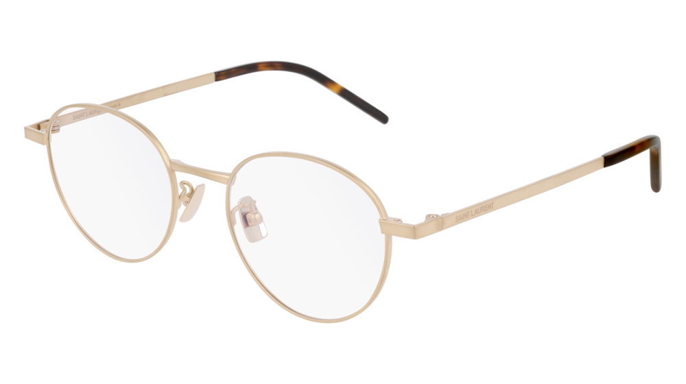 Saint Laurent Optical Frame Unisex Gold Gold Transparent