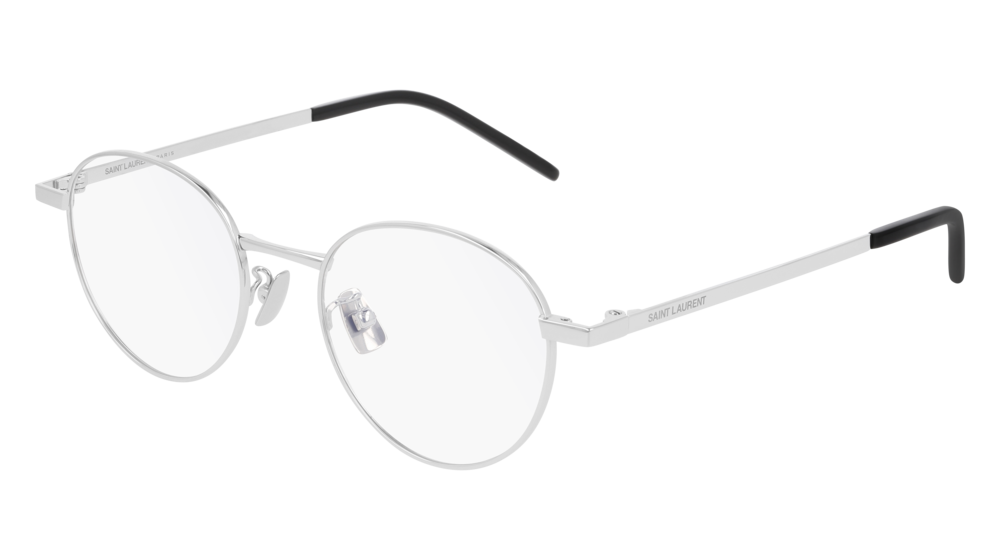 Saint Laurent Optical Frame Unisex Silver Silver Transparent