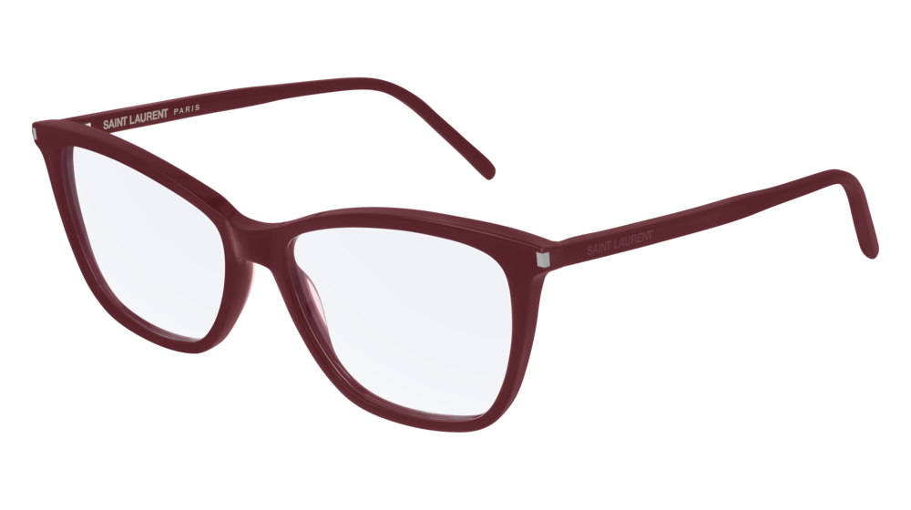 Saint Laurent Optical Frame Woman Burgundy Burgundy Transparent