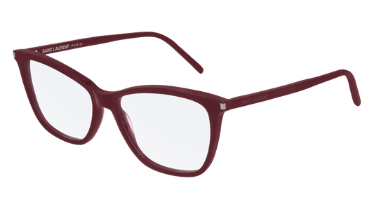 Saint Laurent Optical Frame Woman Burgundy Burgundy Transparent