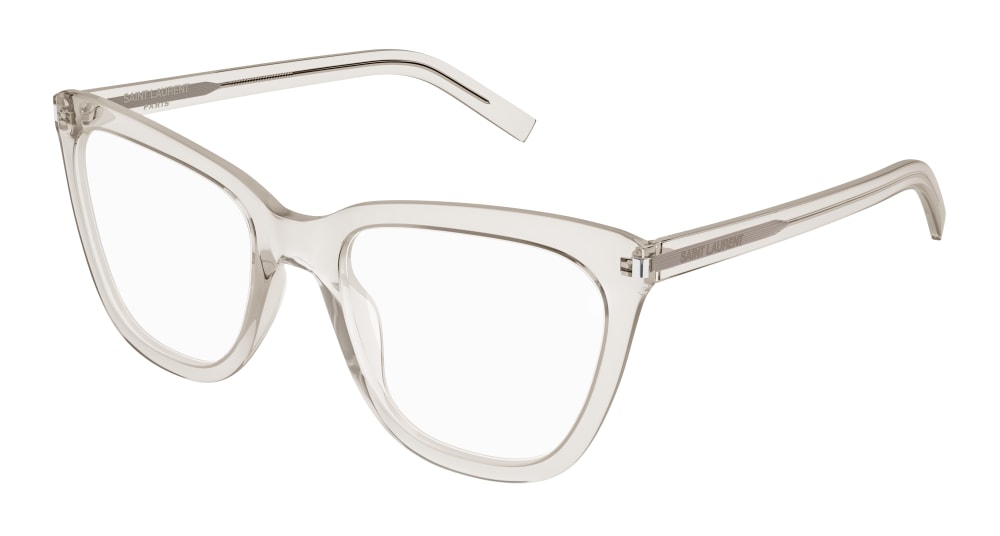 Saint Laurent Optical Frame Woman Beige Beige Transparent