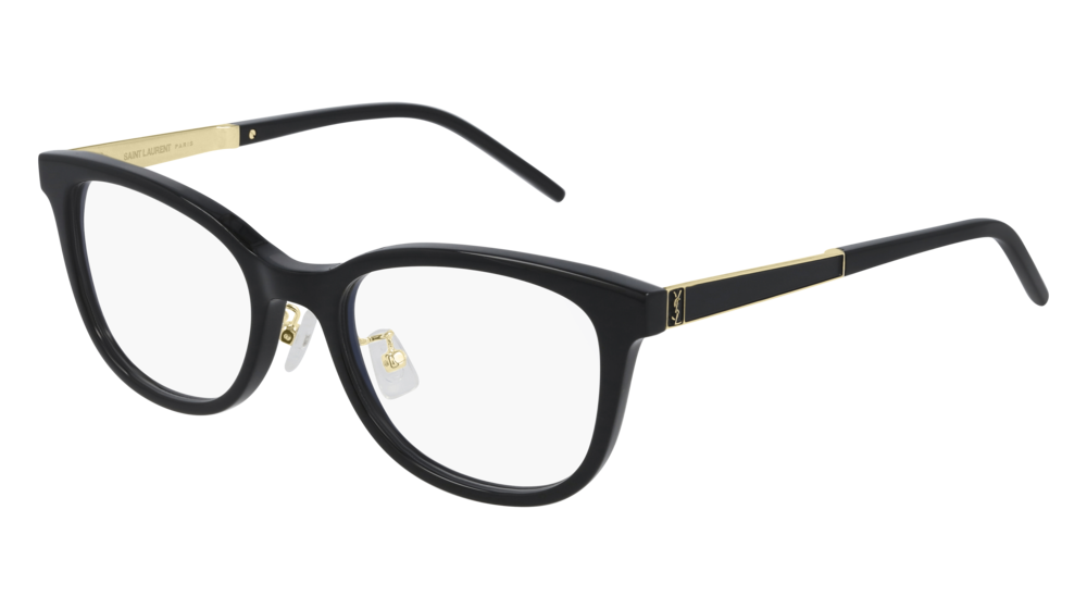 Saint Laurent Optical Frame Woman Black Gold Transparent