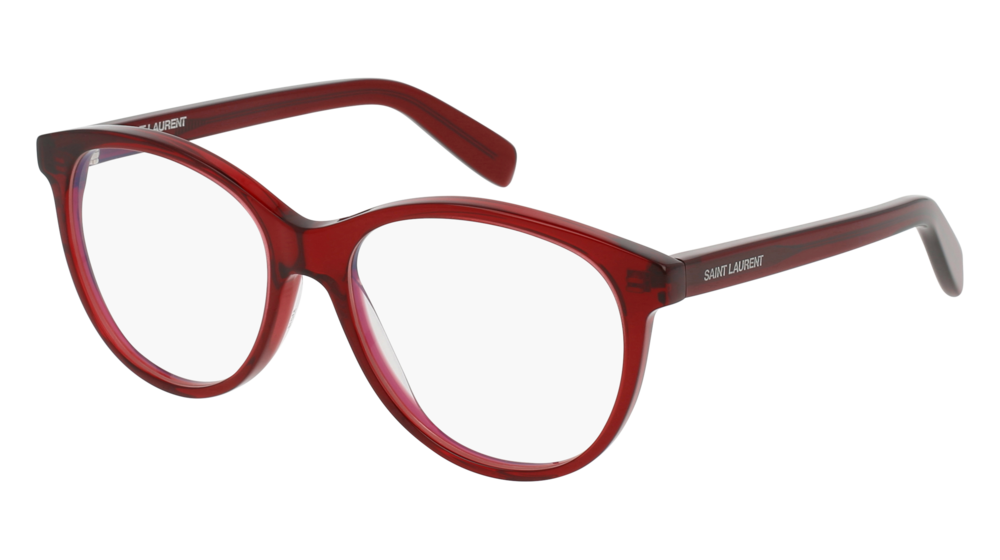 Saint Laurent Optical Frame Woman Burgundy Burgundy Transparent