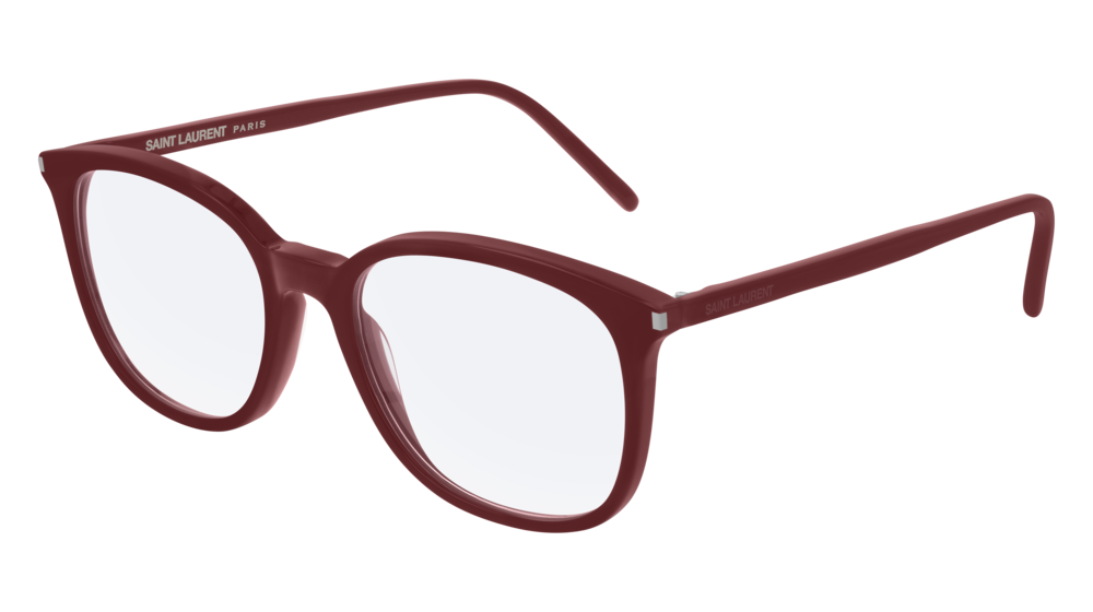 Saint Laurent Optical Frame Woman Burgundy Burgundy Transparent