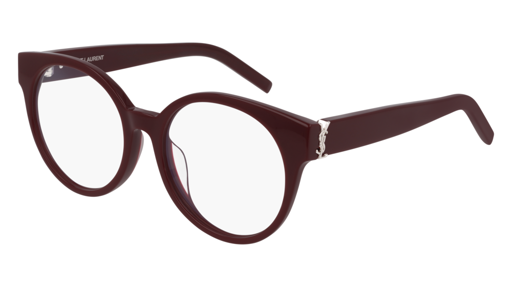 Saint Laurent Optical Frame Woman Burgundy Burgundy Transparent