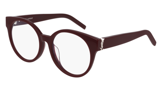 Saint Laurent Optical Frame Woman Burgundy Burgundy Transparent