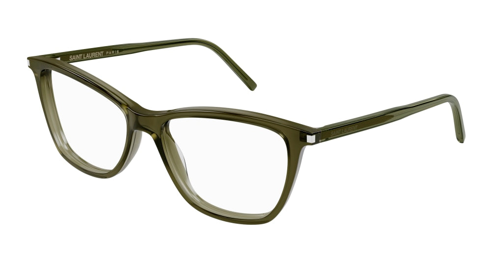 Saint Laurent Optical Frame Woman Green Green Transparent