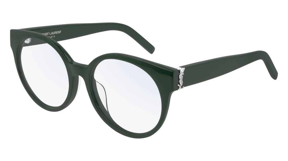 Saint Laurent Optical Frame Woman Green Green Transparent