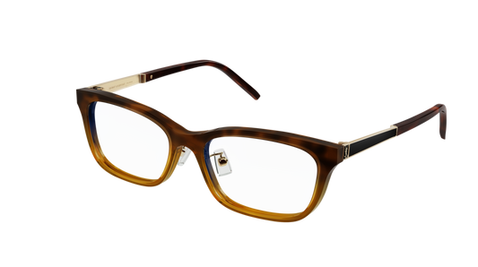 Saint Laurent Optical Frame Woman Havana Gold Transparent