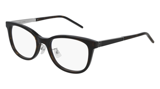 Saint Laurent Optical Frame Woman Havana Silver Transparent