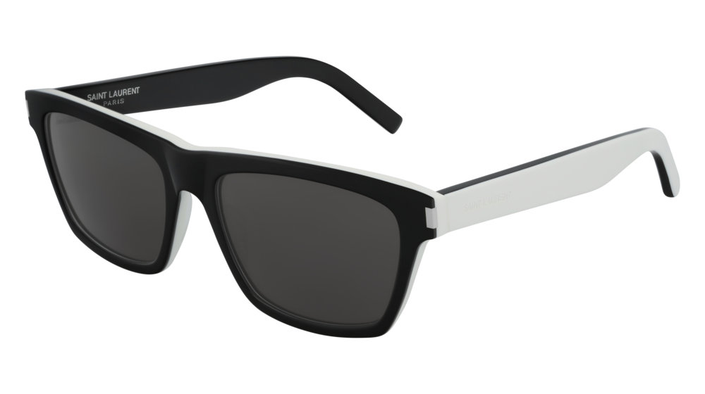 Saint Laurent Sunglass Man Black White Grey