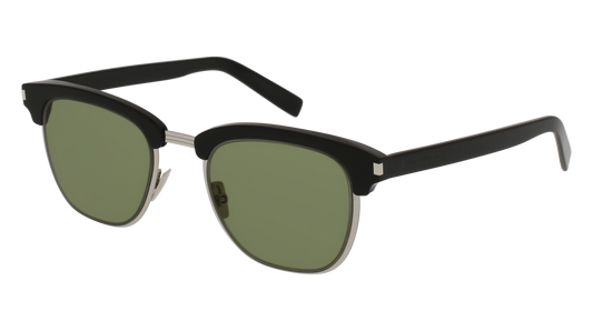 Saint Laurent Sunglass Man Black Black Green