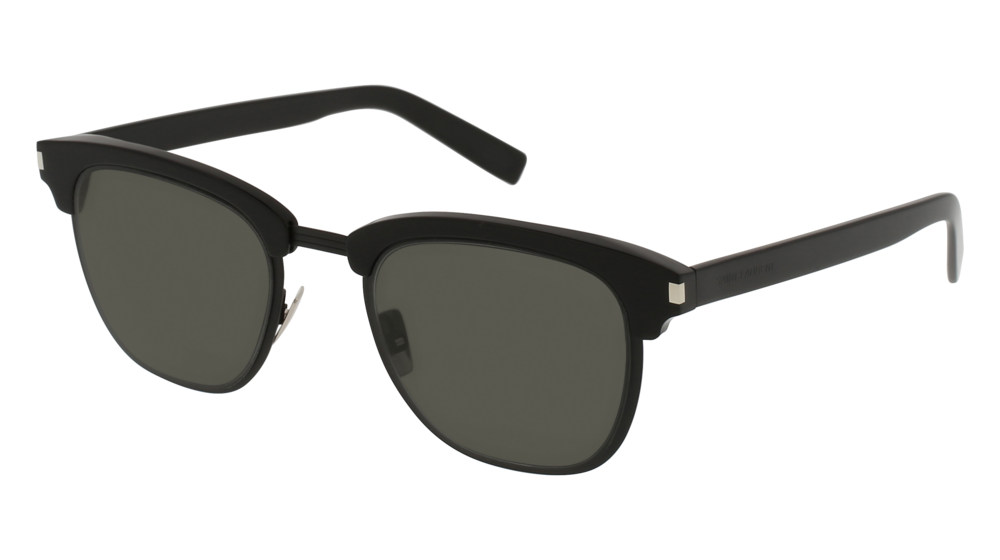 Saint Laurent Sunglass Man Black Black Grey