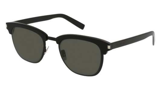 Saint Laurent Sunglass Man Black Black Grey