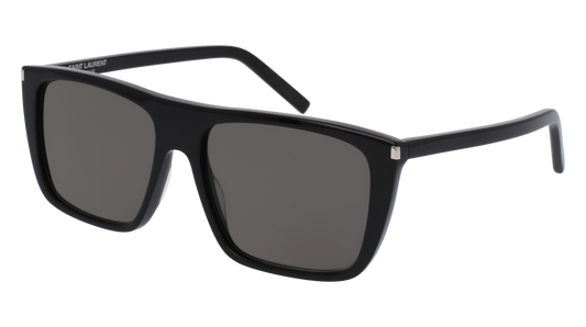 Saint Laurent Sunglass Man Black Black Grey