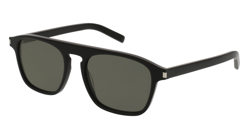 Saint Laurent Sunglass Man Black Black Grey