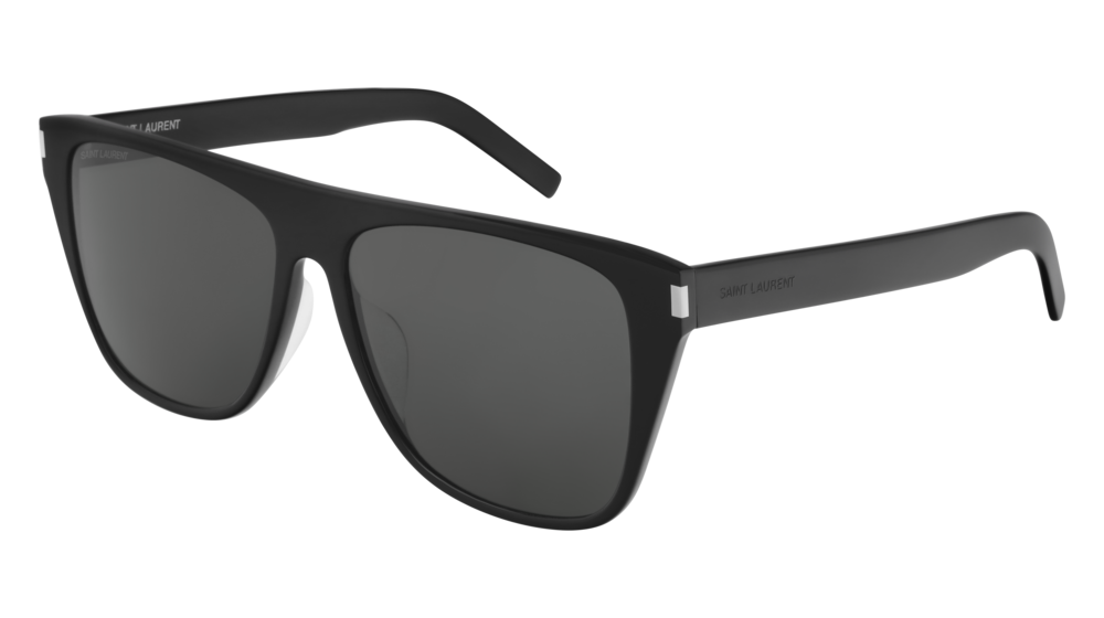 Saint Laurent Sunglass Man Black Black Grey