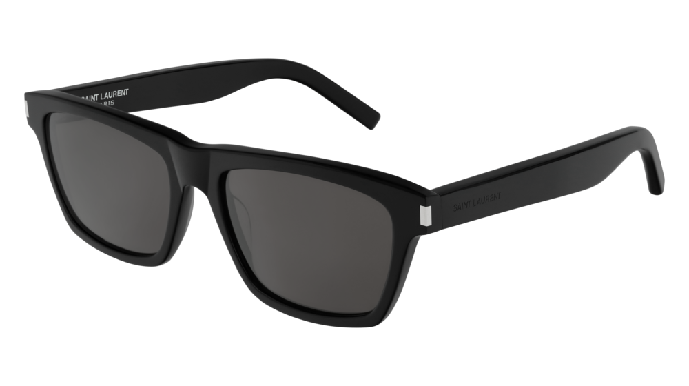 Saint Laurent Sunglass Man Black Black Grey